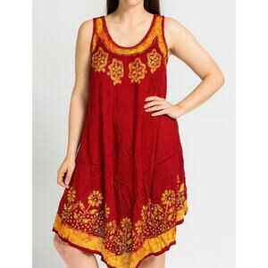 Women Ladies Sleeveless Tie-dye Beach Summer Sundress
Flare Asymmetrical Design